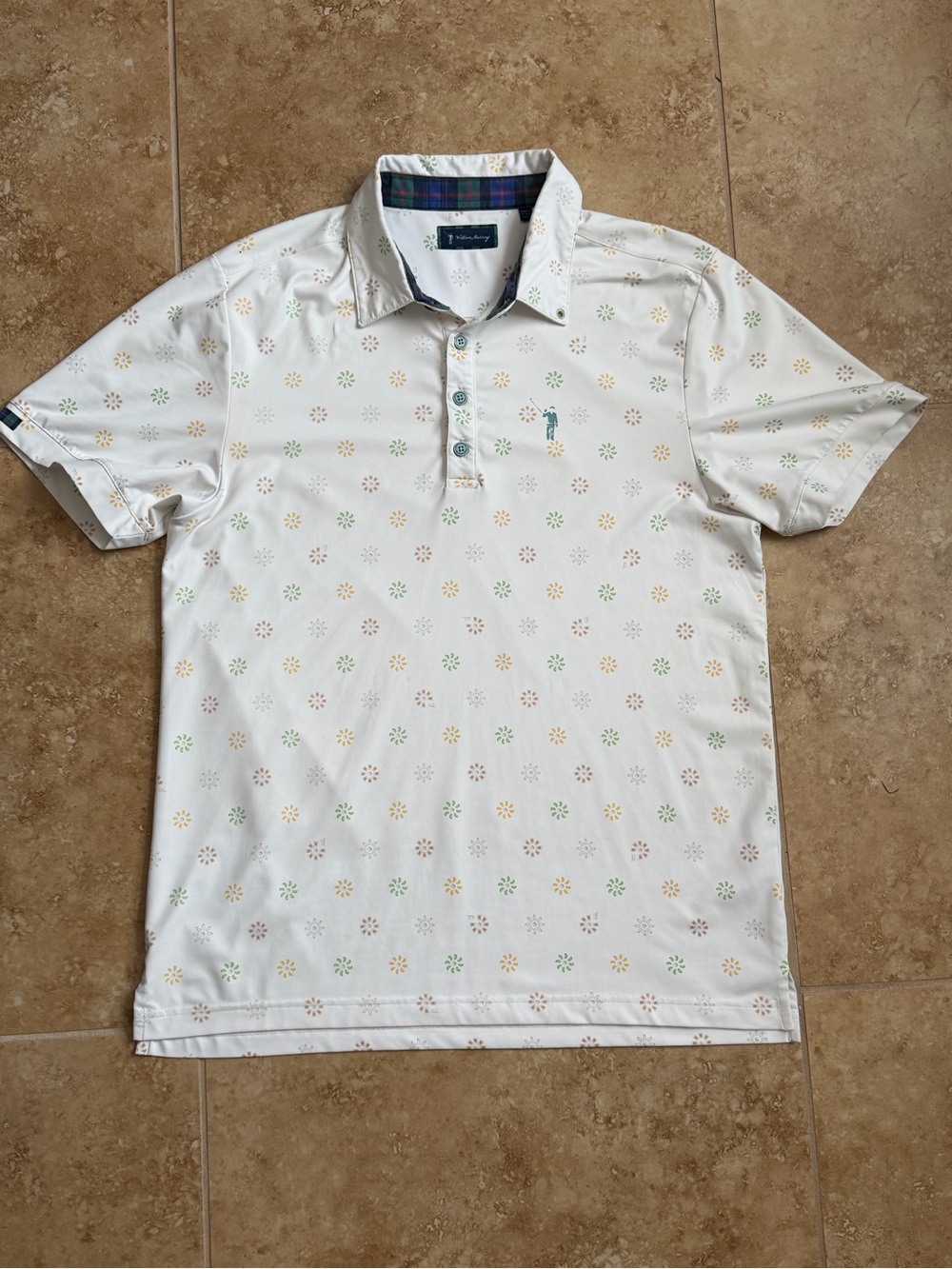 Mens William Murray Golf "Shot Dots" polo shirt size medium